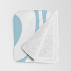 Retro Modern Liquid Swirl Abstract Pattern Square in Light Blue and White Throw Blanket Gallery Image 3