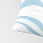 Retro Modern Liquid Swirl Abstract Pattern Square in Light Blue and White Pillow Sham Gallery Image 4