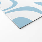 Retro Modern Liquid Swirl Abstract Pattern Square in Light Blue and White Welcome Mat Gallery Image 2