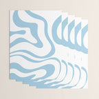 Retro Modern Liquid Swirl Abstract Pattern Square in Light Blue and White Wrapping Paper Gallery Image 3