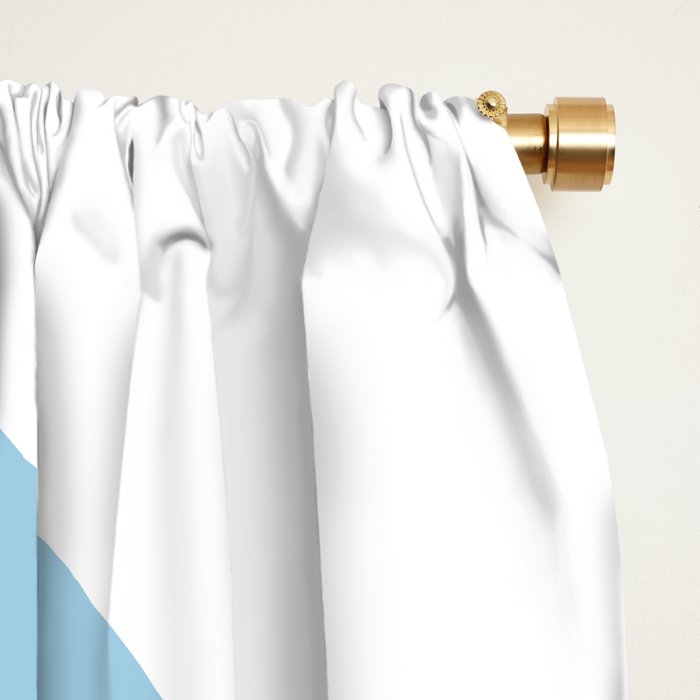 Retro Modern Liquid Swirl Abstract Pattern Square in Light Blue and White Window Curtain Gallery Image 2