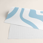 Retro Modern Liquid Swirl Abstract Pattern Square in Light Blue and White Wrapping Paper Gallery Image 2