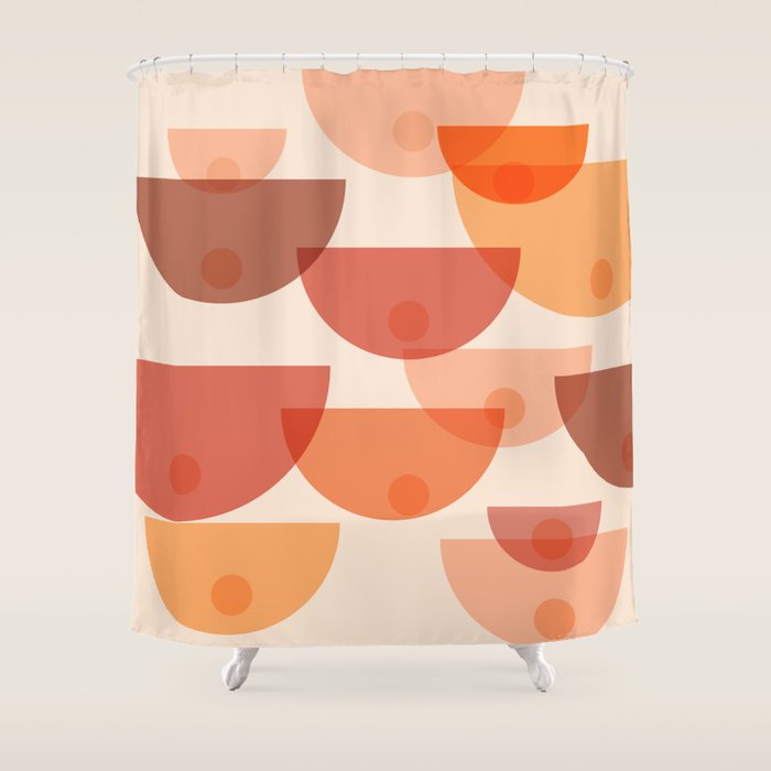 Mid Century Boobs Abstract Shower Curtain Gallery Image 1