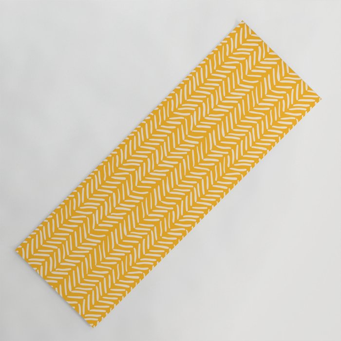 Arrow Lines Pattern in Mustard Yellow shades 1 Yoga Mat Gallery Image 1
