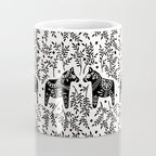 Swedish Dala Horses - Black Palette Coffee Mug Gallery Image 4