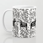 Swedish Dala Horses - Black Palette Coffee Mug Gallery Image 3