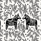 Swedish Dala Horses - Black Palette Coffee Mug Gallery Image 2