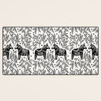 Swedish Dala Horses - Black Palette Desk Mat Gallery Image 3
