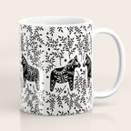 Swedish Dala Horses - Black Palette Coffee Mug Gallery Image 1
