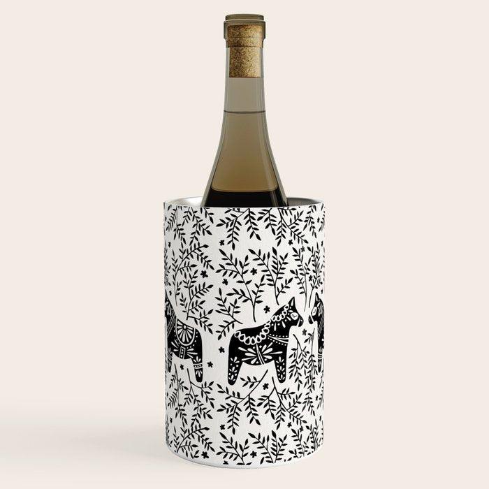 Swedish Dala Horses - Black Palette Wine Chiller Gallery Image 3