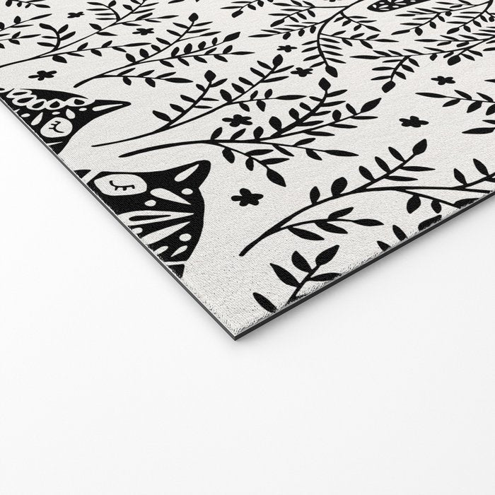 Swedish Dala Horses - Black Palette Welcome Mat Gallery Image 2