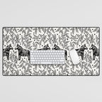 Swedish Dala Horses - Black Palette Desk Mat Gallery Image 1