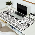 Swedish Dala Horses - Black Palette Desk Mat Gallery Image 2