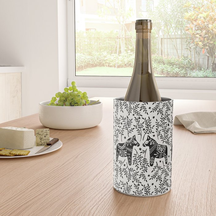 Swedish Dala Horses - Black Palette Wine Chiller Gallery Image 4