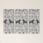 Swedish Dala Horses - Black Palette Welcome Mat Gallery Image 1