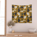 Birds and Leaves Grid Wall Tapestry Gallery Image 2