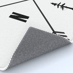 PNW Pacific Northwest Compass - Black on White Minimal Rug Gallery Image 4