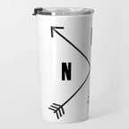 PNW Pacific Northwest Compass - Black on White Minimal Travel Mug Gallery Image 3