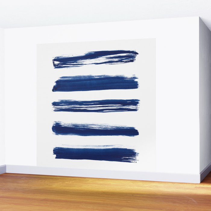 Indigo Brush Strokes | No. 2 Wall Mural Gallery Image 2