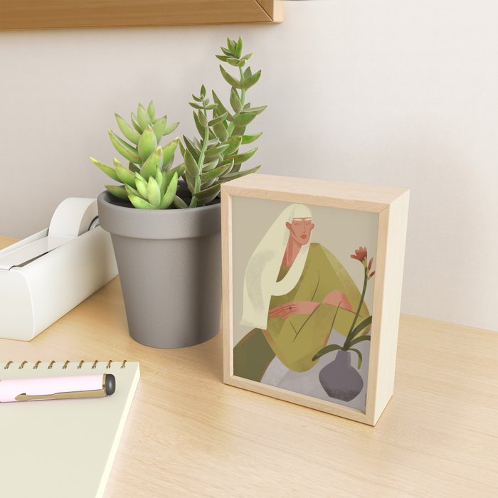 girl with a flower Mini Art Print Gallery Image 2