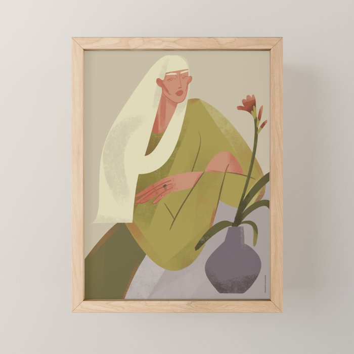 girl with a flower Mini Art Print Gallery Image 1