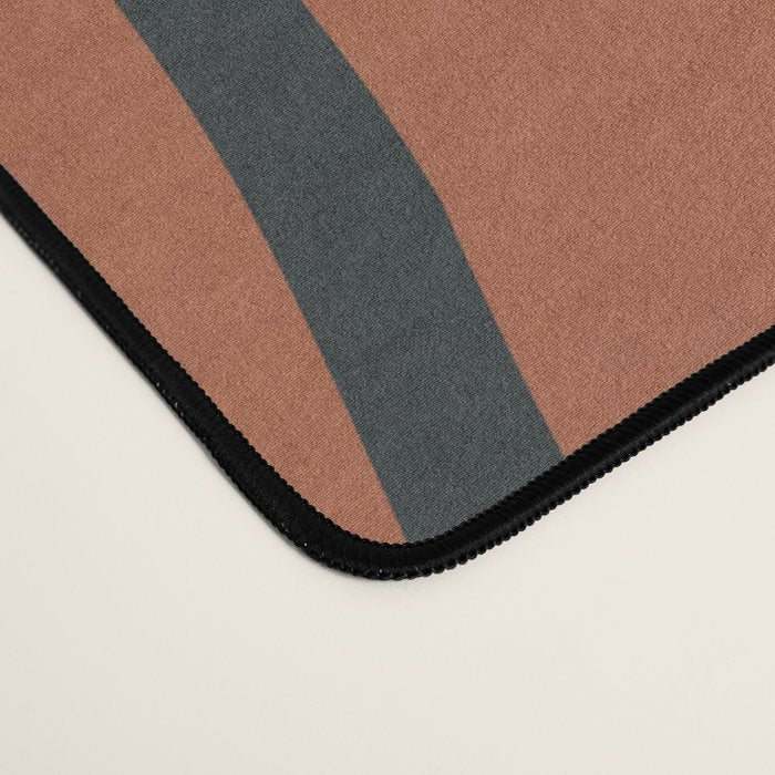 Flower Line Art, Black Brown Desk Mat Gallery Image 4
