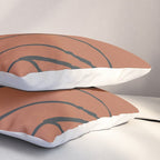 Flower Line Art, Black Brown Pillow Sham Gallery Image 3