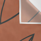 Flower Line Art, Black Brown Wall Tapestry Gallery Image 3