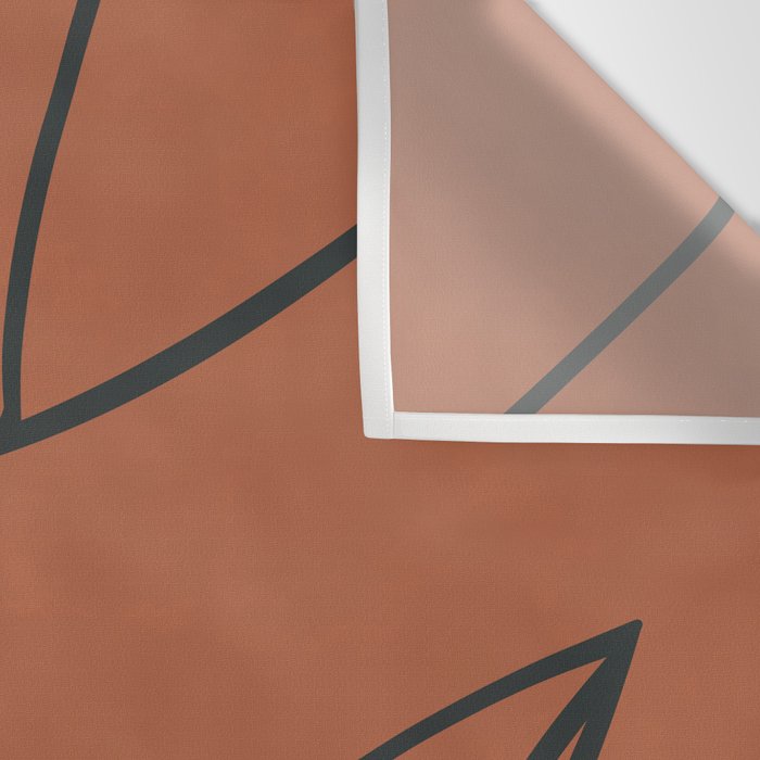 Flower Line Art, Black Brown Wall Tapestry Gallery Image 3