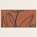 Flower Line Art, Black Brown Desk Mat Gallery Image 3