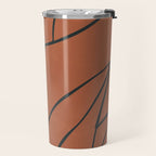 Flower Line Art, Black Brown Travel Mug Gallery Image 2
