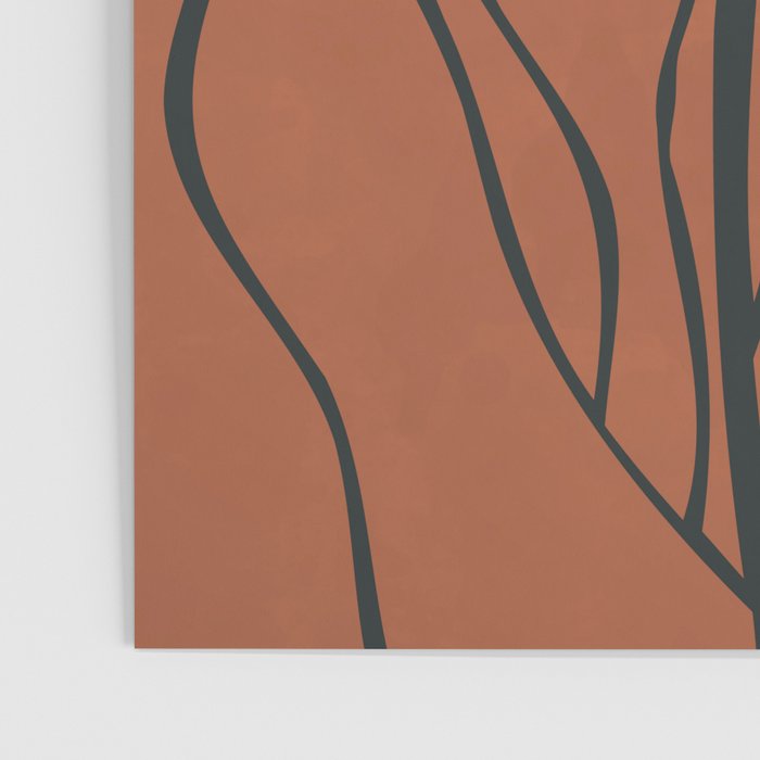Flower Line Art, Black Brown Poster Gallery Image 3