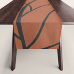 Flower Line Art, Black Brown Table Runner Gallery Image 1