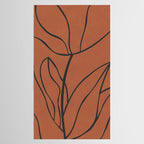 Flower Line Art, Black Brown Tablecloth Gallery Image 2