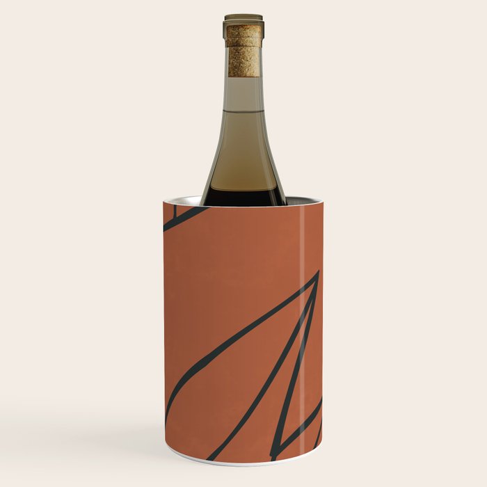 Flower Line Art, Black Brown Wine Chiller Gallery Image 3