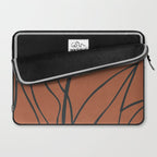 Flower Line Art, Black Brown Laptop Sleeve Gallery Image 2
