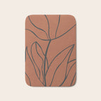 Flower Line Art, Black Brown Bath Mat Gallery Image 1