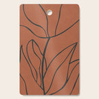 Flower Line Art, Black Brown Cutting Board Gallery Image 1