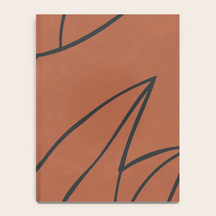 Flower Line Art, Black Brown Notebook Gallery Image 4