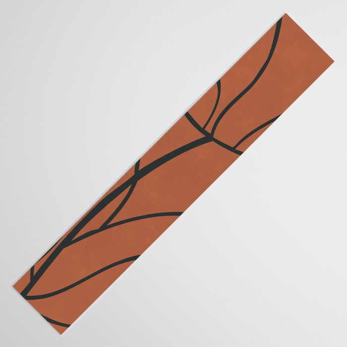 Flower Line Art, Black Brown Table Runner Gallery Image 3