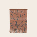 Flower Line Art, Black Brown Wall Hanging Gallery Image 1