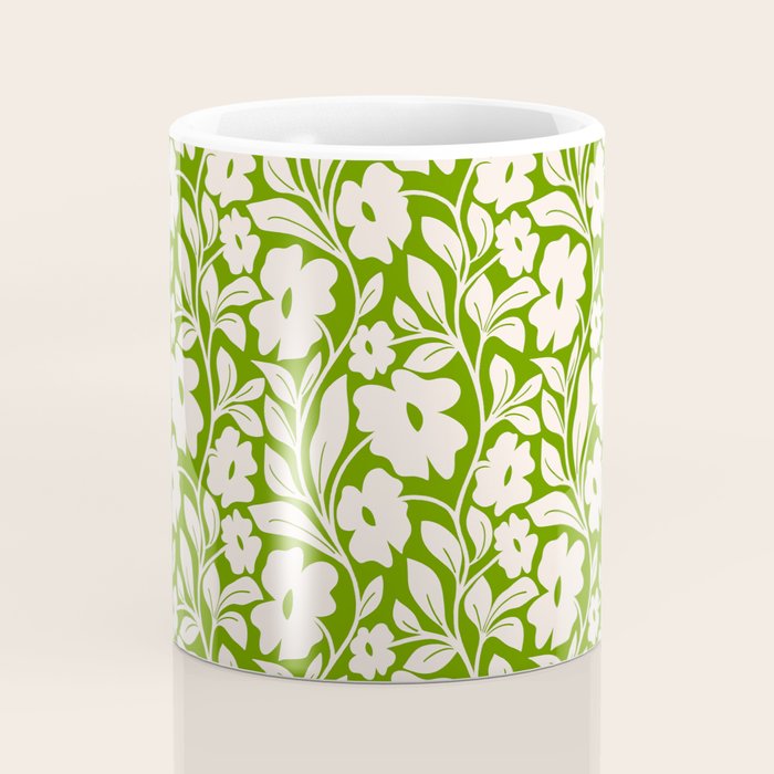 Tropical Vines Pattern - Green Coffee Mug Gallery Image 4