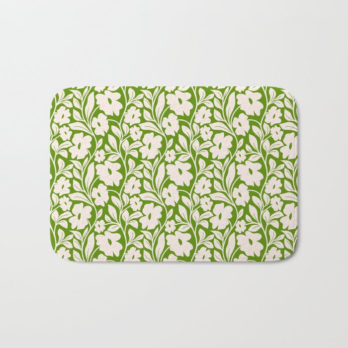 Tropical Vines Pattern - Green Bath Mat Gallery Image 1