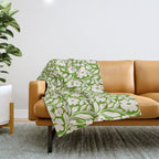Tropical Vines Pattern - Green Throw Blanket Gallery Image 1