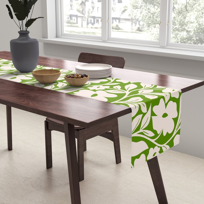 Tropical Vines Pattern - Green Table Runner Gallery Image 2