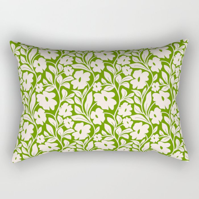 Tropical Vines Pattern - Green Rectangular Pillow Gallery Image 2