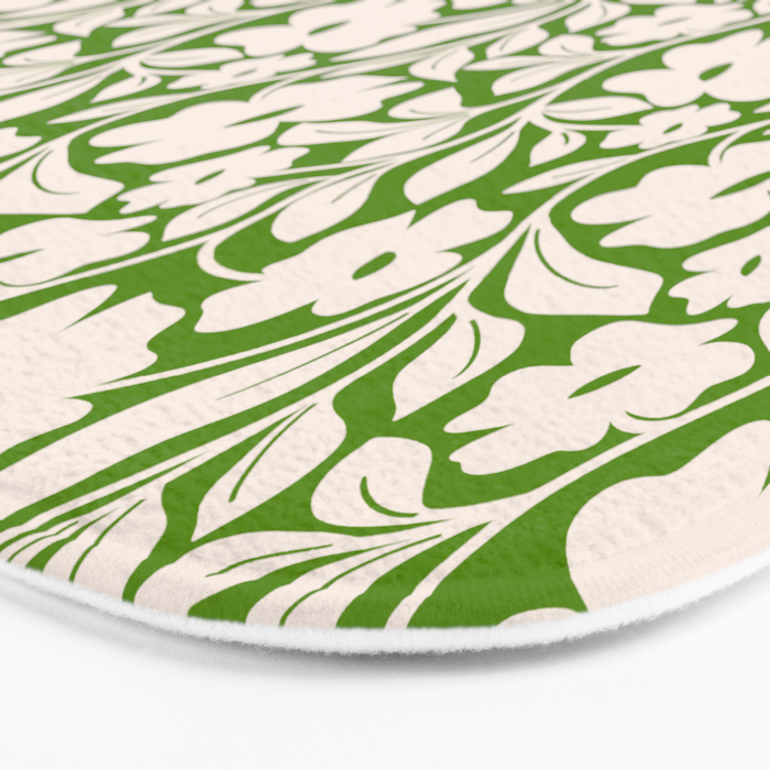 Tropical Vines Pattern - Green Bath Mat Gallery Image 3