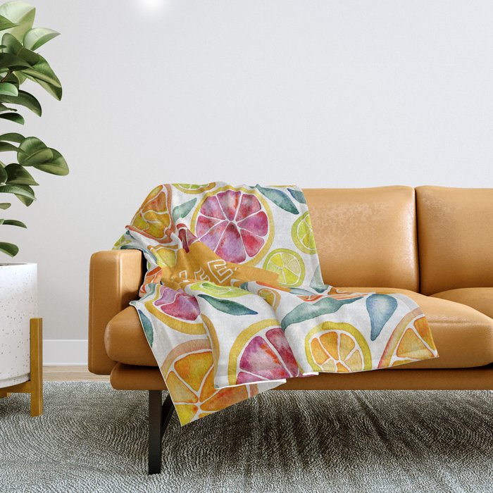 Squeeze the Day - Multi Palette Throw Blanket Gallery Image 1