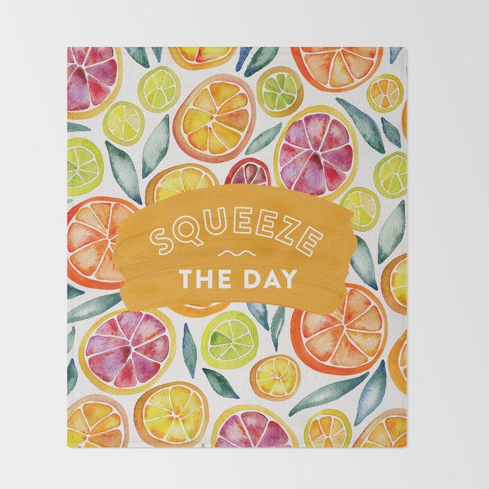 Squeeze the Day - Multi Palette Throw Blanket Gallery Image 2