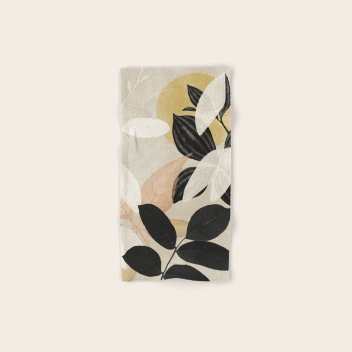 Minimal Abstract Art Tropical Leaves 2 Bath Towel Gallery Image 1
